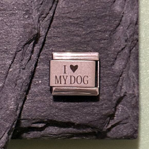 I ♥️ My Dog Italian Charm Bracelet Link - Picture 1 of 1